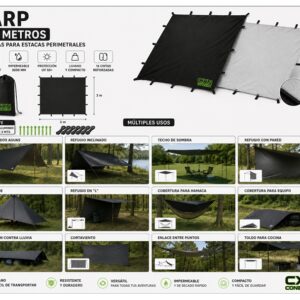 TARP 3×3m. Refugio Multifunción Outdoor. CXN